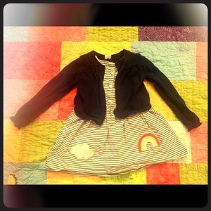 18 month dress and 2T pointelle cardigan